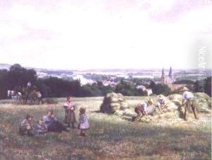 Harvest Time, Ile De France by Lucien Alphonse Gros