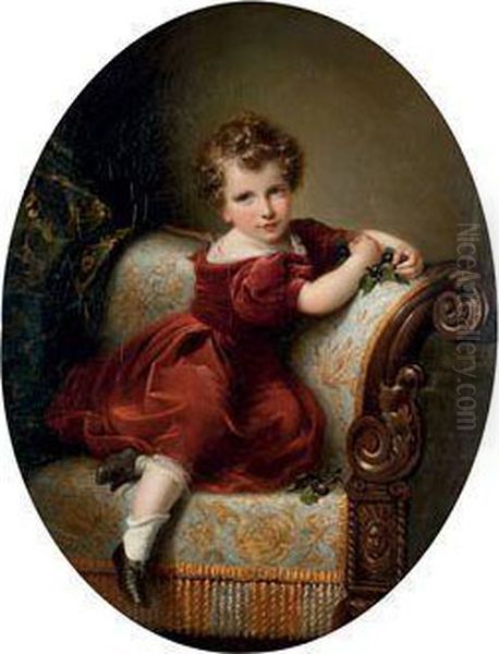 Portrait De Jeune Garcon Sur Une Meridienne - view 1
