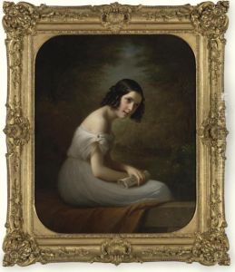 Portrait Of Aglae Masson by Louis Aime Grosclaude