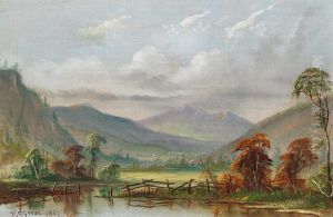 Valley Homestead Viewed From A Picket Fence by Daniel Charles Grose