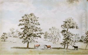 Cattle And Horses Grazing In A Field by Francis, Captain Grose