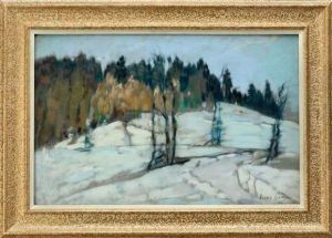 A L'oree De La Foret Hiver A Brenod by Henry Grosjean