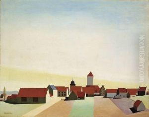 Dorflandschaft (erlach Bei Wurzburg) by Carl Grossberg