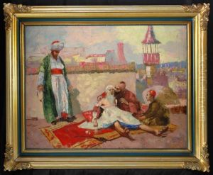 Oriental Scene by Antal Grosz