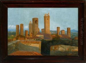 Evening Atmosphere In San Gimignano, Italy by Gudrun Grove