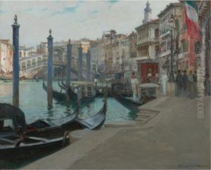 Wedding Day, Rialto Bridge by Oliver Dennett Grover