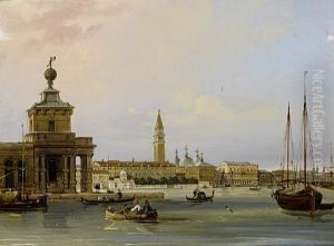 The Entrance To The Grand Canal By Santa Maria Della Salute by Carlo Grubacs