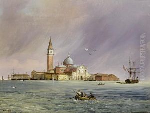Fishing On The Lido With The Campanile In The Background
