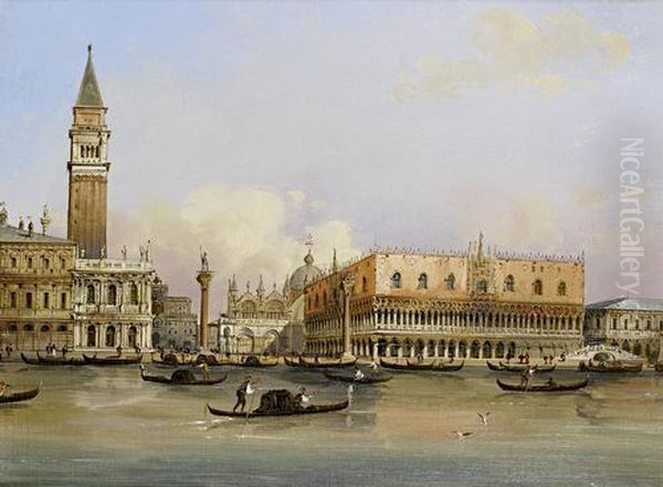 Gondolas In Front Of St. Mark's Square - view 1