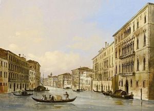 Gondolas On The Grand Canal by Carlo Grubacs