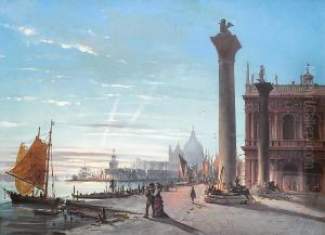 The Piazzetta San Marco With The Basilica Disanta Maria Della Salute