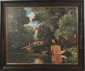 Am Flusufer by Franz Gruber-Gleichenberg