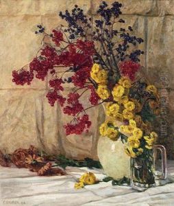Blumen-stilleben by Franz Gruber-Gleichenberg
