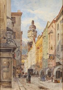 A Swiss Street Scene; Together With A Painting Of A Similar Subject A Swiss Street Scene; Together With A Painting Of A Similar Subject