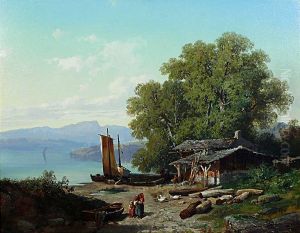 Au Bordd'un Lac Italien by Vittore Grubicy de Dragon