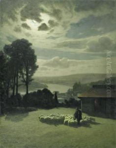 Shepherd Under The Full Moon by Maurice Grun