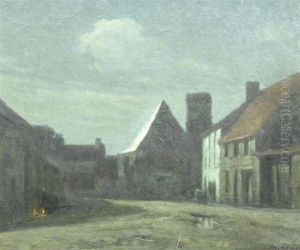 Village Street In The Moonlight. - view 1