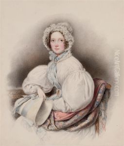 Portrait Of A Young Woman Holding A Hat Portrait Of A Young Woman Holding A Hat