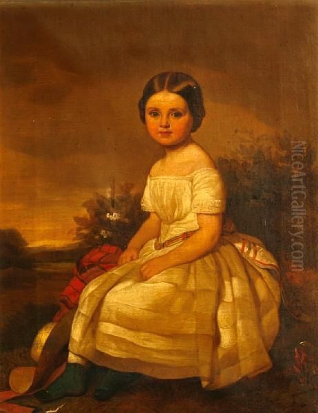 A Portrait Of A Young Girl, Thought To Be Lena Marie Gock At Age Five - view 1