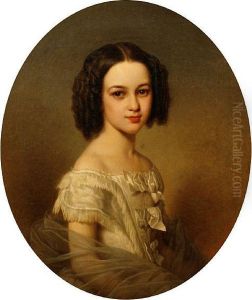 Portrait Of A Young Girl, Thought To Be Madeline Gillmer, The Future Baroness De Lespinasse De St Eon