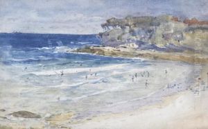 Beach Scene by Elioth Gruner