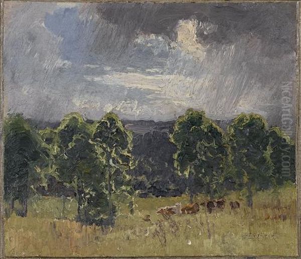 Landscape With Cattle And Storm Clouds - view 1