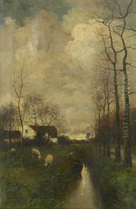 Hollandskt Landskap by Charles Paul Gruppe