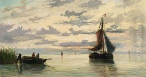 Boats In An Estuary by Willem Jun Gruyter