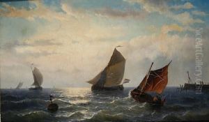 Leaving Harbour On A Breezy Day by Willem Jun Gruyter