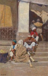 Orientalische Strasenszene by Karl Friedrich Gsur
