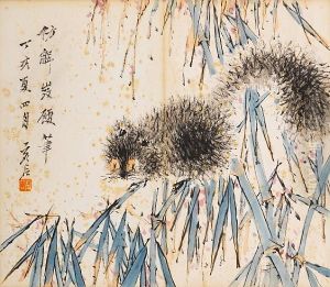 Goldfish, Squirrels And Cranes by Xu Gu