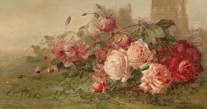 Rosas.
 Oleo Sobre Lienzo. 40 X 75,5 Cms by Cayo Guadalupe Zurzarren