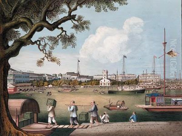 The Waterfront At Canton With The American, British And Danishfactories And The Protestant Church - view 1