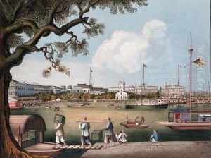 The Waterfront At Canton With The American, British And Danishfactories And The Protestant Church