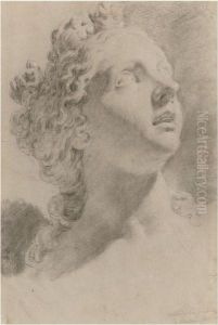 The Head Of A Woman Looking Upwards To The Right by Jacopo Guarana