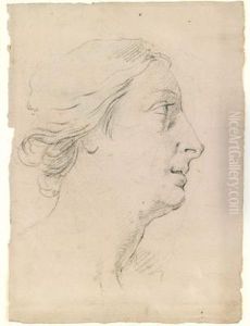 A Portrait Study Of A Woman In Profile by Jacopo Guarana