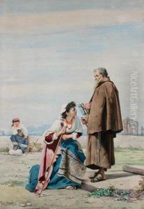 Encounter On The Appian Way by Guerrino Guardabassi