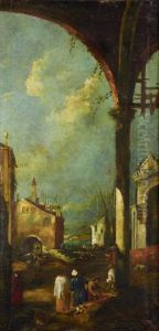 Venetian Capriccios, A Pair by Francesco Guardi