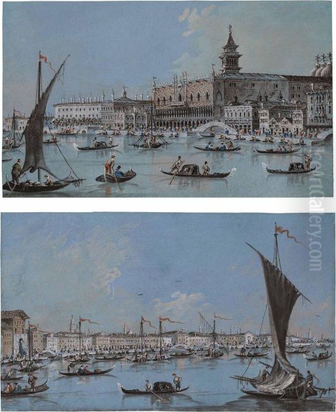 The Doge's Palace, Venice, From The Bacino; And Venice: The Zattere - view 1