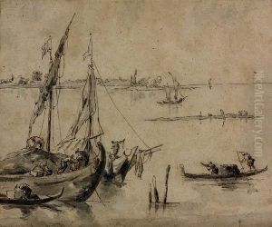 Bateaux Dans La Lagune by Giacomo Guardi