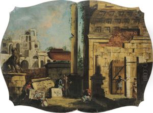 Capriccio Con Rovine Classiche by Giovanni Antonio Guardi