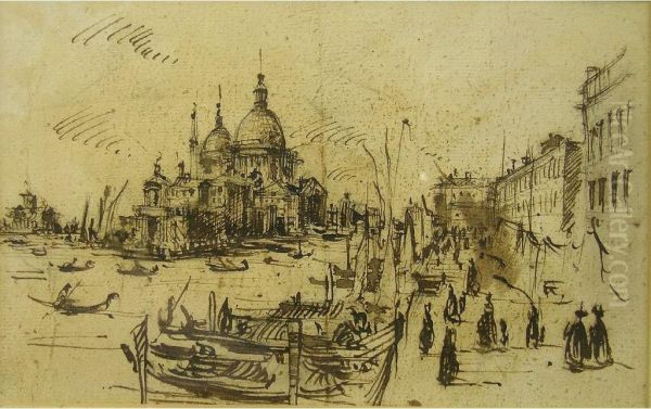 After Guardi - Two Continental Pen And Inkstudies - view 1