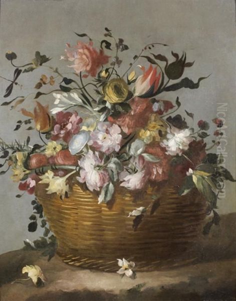 Panier Au Bouquet De Fleurs - view 1