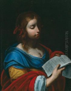 Santa Cecilia Con Uno Spartito Musicale by Francesco Guarino