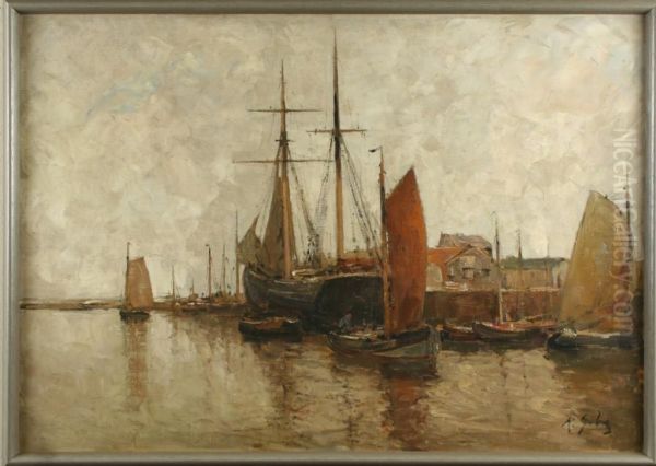 Fischereihafen Mit Fischerkahnen Am Kai - view 1