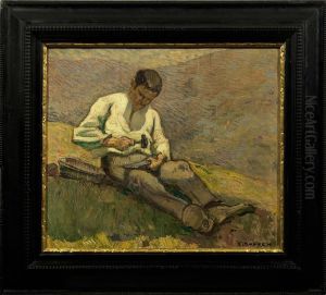 Bauer Beim Dengelnseiner Sense by Rudolf Gudden