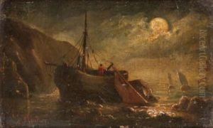Marine, Bateau Echoue by Theodore Gudin