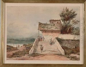 Promenade Au Bord Du Lac by Julien-Michel Gue