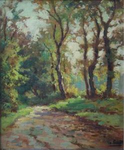 Allee De Sous-bois. by Louis Marius Gueit