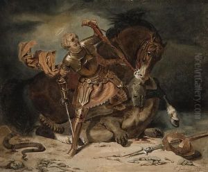 St. George Slaying The Dragon by Eugene Charles Fr. Guerard
